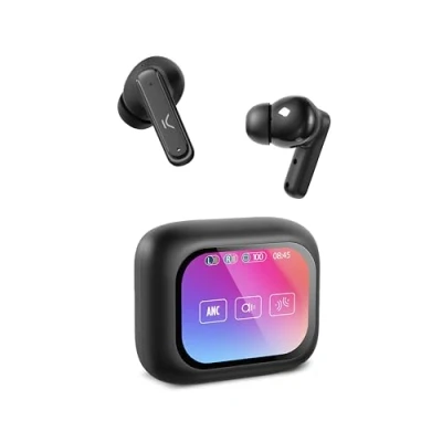 Imagen de Auriculares Inalámbricos Ksix Vision, Pantalla Tft 2,01&#039;&#039;, Anc, 6+20 H, Control Táctil, Llamadas, Asist. De Voz, Negro