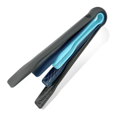 Imagen de Tasty Juego de Pinzas Cocina para Cocinar y Servir Alimentos, 3 piezas 13, 20 25 cm, Aptas Lavavajillas, Colores Azul Claro, Oscuro Gris