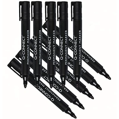 Imagen de Q Connect Rotulador marcador permanente negro punta redonda 3.0 mm