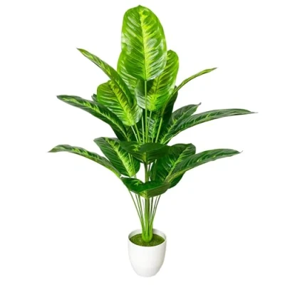 Imagen de AIVORIUY Planta Artificial con Maceta Palmera Grande Árbol Plastico Ideal para Decoración del Hogar Oficina Interior y Exterior Salon Dormitorio Balcón Moderno (80cm Plátano Tropical)