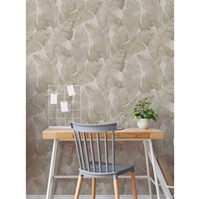 Imagen de marburg Papel Pintado Pared Beige Morderno, Natural Motivo Floral, Hojas, Plantas Domitorio, Salón y Cocina Fabricado en Alemania 10,05 x 0,53m Avalon 31625