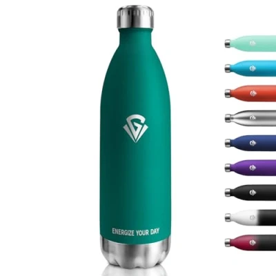 Imagen de Botella de Agua Termica 1L, Acero Inoxidable sin BPA, Termo Reutilizable con Doble Pared, Cantimplora A Prueba Fugas, para Niños, Adultos, Escuela, Oficina, Gimnasio