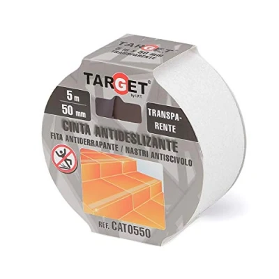 Imagen de TARGET CAT0550 Cinta Antideslizante Adhesiva 5 Metros X 50 Milímetros Seguridad Suelo Escaleras Transparente