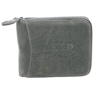 Imagen de WILD THINGS ONLY !!! Cartera de Hombre Piel protección RFID Cierre Cremallera con Caja Regalo