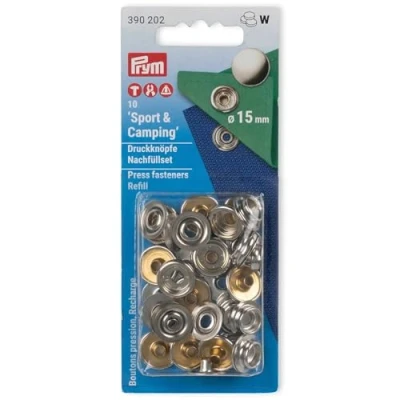 Imagen de Prym 390202 1 Botones de presión Plateados sin Coser, Metal, Plata, 15 mm
