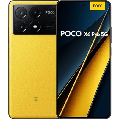 Imagen de Xiaomi POCO X6 Pro 5G Smartphone, 8+256GB 6.67&quot; 120Hz FHD+ Flow AMOLED Display, MediaTek Dimensity 8300 Ultra, 64MP AI Triple Cámara, 5000mAh, NFC, Amarillo