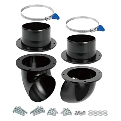Imagen de POWERTEC 70292 Kit separador de codos y acopladores recogida polvo ciclónico 4 pulgadas para contenedores escombros carpintería, cubos barriles