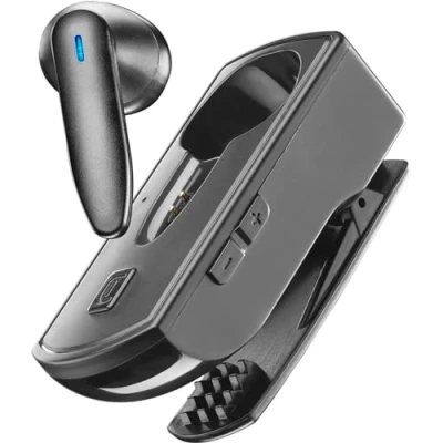 Imagen de Auriculares inalámbricos CellularLine Mono Clip Pro, Bluetooth, Con cancelación de ruido, Supraaurales, Negro