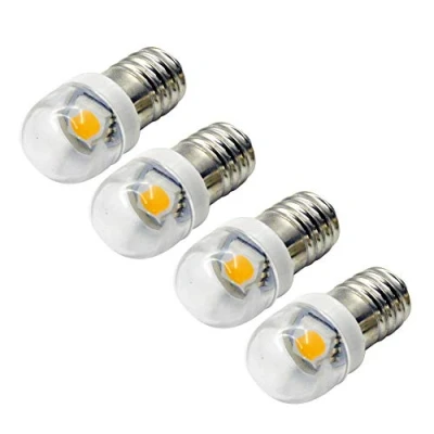 Imagen de Ruiandsion Bombilla LED E10 (4 unidades, 3 V, 6 12 0,5 W, 5050, 1 SMD, luz blanca cálida, cálida), Blanco, V