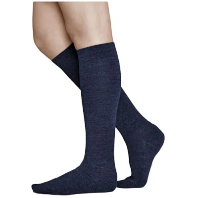Imagen de vitsocks Calcetines Lana MERINO Invierno Largos Hasta la Rodilla Mujer Calientes Cómodos, azul marino, 35 38
