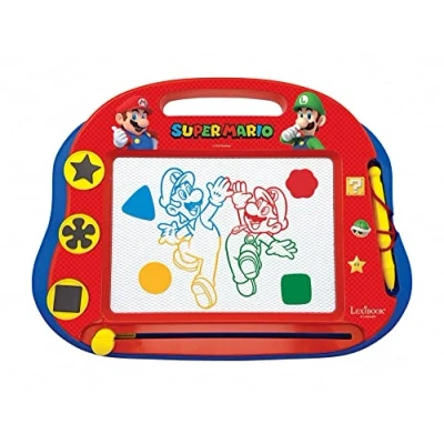 Imagen de Lexibook CRNI550 Brothers, Nintendo Super Mario, Tablero de Dibujo magnético mágico Multicolor, Juguete Creativo artístico Muchachos, Pluma la Aguja y Sellos, Azul/Roja, Color, M
