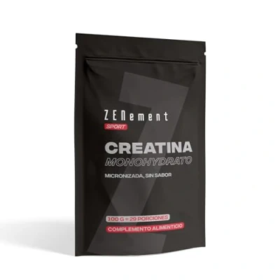 Imagen de creatina monohidratada en polvo 100 g calidad micronizada óptimamente dosificada pura sin aditivos creatine monohydrate 100% vegana para 29 días.