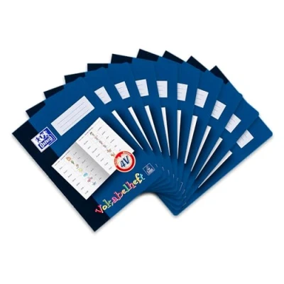 Imagen de Oxford 100057955 Cuaderno para vocabulario, escuela primaria 4 (10 unidades, A4, clase 3, cabecera, 16 hojas, 90 g/m2), color azul