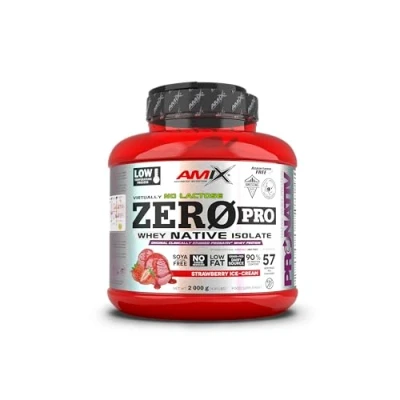 Imagen de AMIX Zeropro Protein Proteína Isolada Gran Aporte de Aminoácidos Sin Azúcar Natural Proteínas para Aumentar Masa Muscular Sabor Fresa 2 Kg