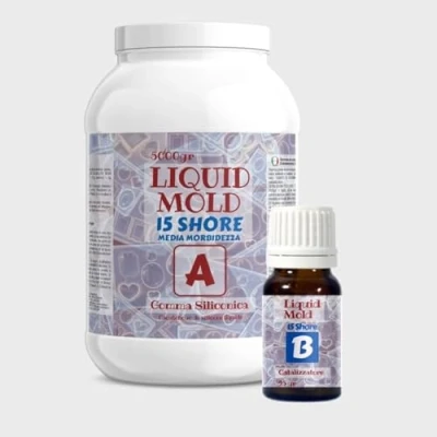 Imagen de Resin Pro Liquid Mold: Silicona líquida para moldes (1,05Kg) creación de epoxi, poliuretano, cera, jabón, yeso, cemento dureza 15 Shores 100% Made in Italy