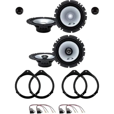 Imagen de Kit de 6 altavoces Alpine SXE 1750S + 1725S para Audi A3 2004 a 2012, A4 2001 2008 y Avant desde 2000 en adelante con 2 soportes delanteros, traseros 4 conectores