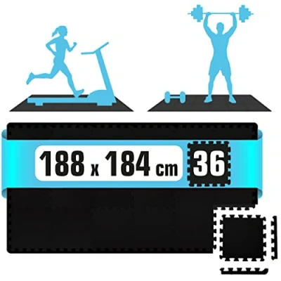 Imagen de eyepower 36x Alfombra de Gimnasio 30x30 Esterilla para Gym en Casa Suelo Fitness Puzzle EVA