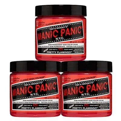 Imagen de Manic Panic Pretty Flamingo Classic Creme, Vegan, Cruelty Free, Pink Semi Permanent Hair Dye 3 x 118ml