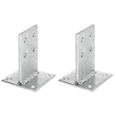 Imagen de GAH Alberts 215170 215538 Soporte para postes en T atornillar o empotrar hormigón, galvanizado caliente, tamaño del puente: 130 x 80 mm, juego de 2