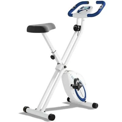 Imagen de Ultrasport F Bike, Entrenador bicicleta, Bicicleta fitness Ordenador entrenamiento LCD, plegable, Máx. del usuario 110 kg, medición pulso, 8 niveles resistencia, rueda ajuste, Azul Marino