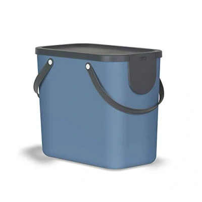 Imagen de Rotho albula sistema di separazione dei rifiuti per la cucina, plastica (pp) senza bpa, blu/grigio (antracite), 25 l, 40.0 x 23.5 34.0 cm