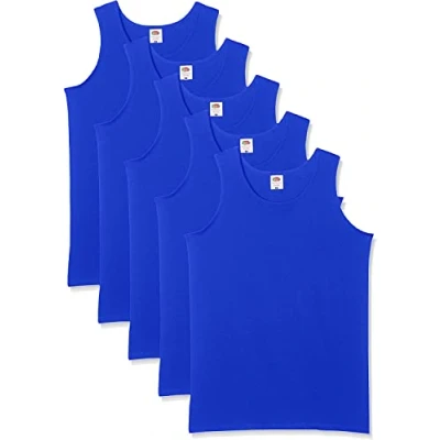 Imagen de Fruit of the Loom, Camiseta de Tirantes para Hombre (Pack 5), Azul (Royal Blue), Large