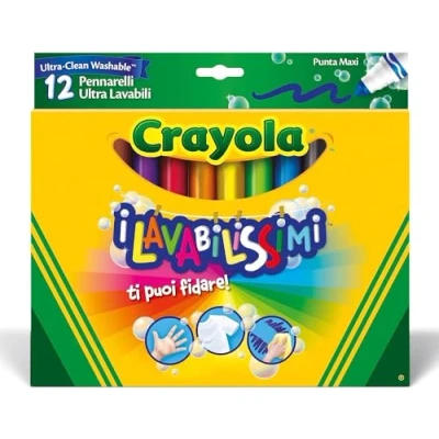 Imagen de Crayola Rotuladores Ultra Lavables, Punta Maxi, para la Escuela y el Ocio, 12 Colores, Piezas, 58 8329