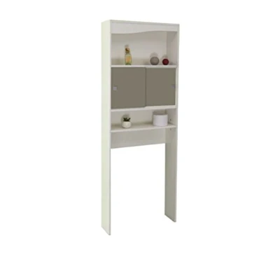 Imagen de TEMAHOME Mueble para Lavadora, Color Blanco/Marrón (Madera), 64.3 x 177 19.2 cm