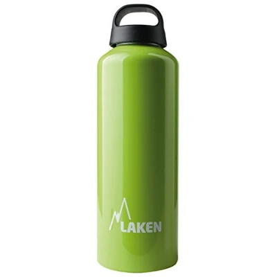 Imagen de LAKEN Botella de Aluminio Clásica 1L Perfecta para Deporte, Gimnasio y Aventuras al Aire Libre Cantimplora Reutilizable Reciclable Montaña, Camping, Bicicleta Escuela