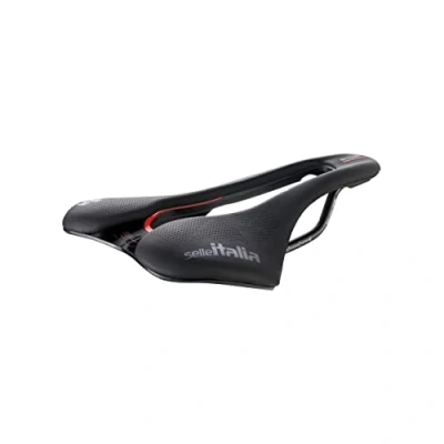 Imagen de Selle Italia SLR Boost KC Manganese Superflow Sillín de Bicicleta con Diseño Clásico SLR, Cómodo Gel para Carretera y Agujero Talla L3, Negro/Rojo