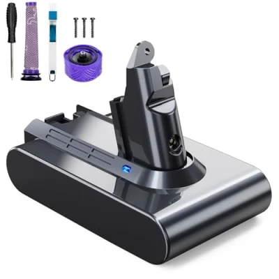 Imagen de 6000mAh Replacement Batería para Dyson Aspiradora V6 DC62 DC58 DC59 DC61 DC72 DC74 SV03 SV05 SV06 SV07 SV09(2 filtros + 1 Pincel)