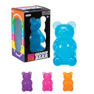 Imagen de Schylling NeeDoh Oso de gomita, juguete sensorial con relleno gelatinoso, 3.5 pulgadas alto, los colores pueden variar (paquete 1)