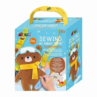 Imagen de Avenir 6301816 Kit de costura DIY Oso con Snowboard Colgar Animales para Niños Creativo a partir 6 años