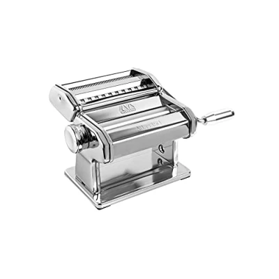 Imagen de Máquina de Pasta Marcato Atlas 150, Plateada, Acero Cromado, para Lasagne, Fettuccine, Tagliolini, Compatible con 11 Tamaños Extra.