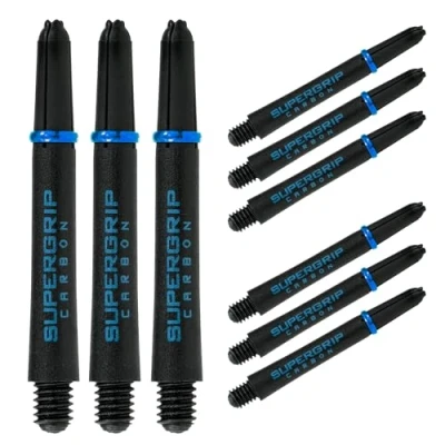 Imagen de Harrows Darts Juego de 3 varillas dardos carbono Supergrip 9 ejes en total, mediano, midi y corto (aguamarina, midi)