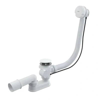 Imagen de desagüe bañera a partir de Longitud 1000 mm blanco goteo con cable Bowden Tapón grande
