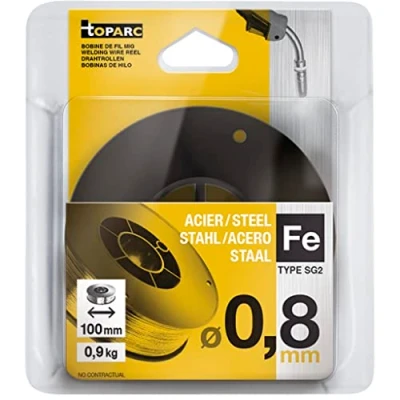 Imagen de TOPARC HILO MAG ACERO Ø0,8 BOBINA PLÁSTICO S100 0,9Kg ER70S 6 / G3Si1