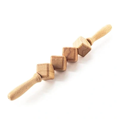 Imagen de Tuuli Accessories Anti Celulitis Masajeador Rodillo con Cubos Aparato Anticelulítico para Masaje del Cuerpo Maderoterapia Madera 40 cm