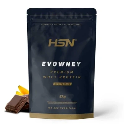 Imagen de HSN Evowhey Protein Chocolate y Plátano 2Kg = 67 Tomas por Envase Concentrado de Proteína Suero 100% Whey Concentrate (WPC) No GMO, Vegetariano, Sin Gluten ni Soja