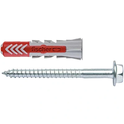Imagen de fischer Tacos Duopower con tornillo Hexagonal, Gris Y Rojo, 10x50 T