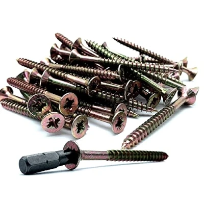 Imagen de DOJA Barcelona Tirafondos para Madera Con Punta Philips 50 Tornillos 6 x 70mm + 1 PZ2 Cabeza Avellanada Estrella Tornillo aglomerado, Contrachapado, Muebles...