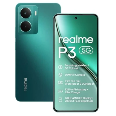 Imagen de realme P3 5G Smartphone 8+256GB,Snapdragon 6 Gen 4 Chipset,Batería de 5000mAh,Cámara 50MP AI,Pantalla 120Hz AMOLED Esports,NFC,Dual Sim,IP69,Verde