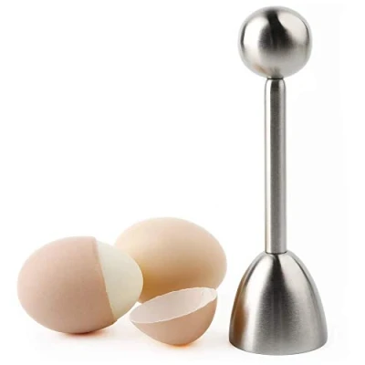Imagen de Abridor separador de cáscara Huevo acero inoxidable Shell Cracker para huevos hervidos duros/blandos, cocina separadores duros y blandos, Topper Cortador