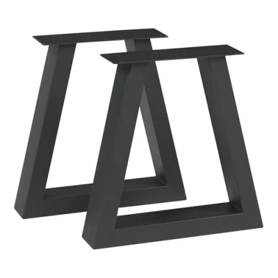 Imagen de [en.casa] Set de 2 Patas Mesa Greiling Conjunto Pies Mueble DIY con Niveladores Estilo Atemporal en Forma Trapecio Acero Sinterizado 40 x cm Negro