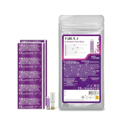 Imagen de Tiras Reactivas FORA 6 para Cetonas 30 Unidades Medición Precisa de en Sangre Autoevaluación y Detección Temprana Cetoacidosis Ideal Dieta Cetogénica Baja Carbohidratos