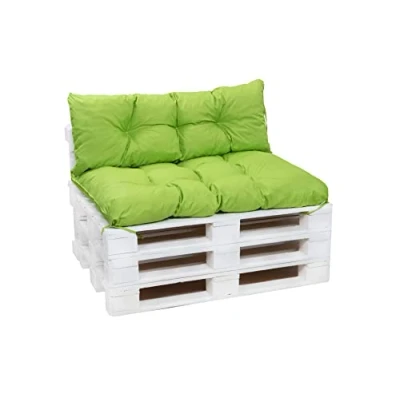 Imagen de Setgarden® juego de cojines para muebles jardín, palés, exteriores, respaldo y asiento, muchos colores tamaños (lima, 120 x 60 asiento + cojín 40 cm)
