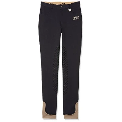 Imagen de HKM Kids Easy Pantalones de equitación Unisex Silicona, Color Azul Oscuro, Talla 140 EU