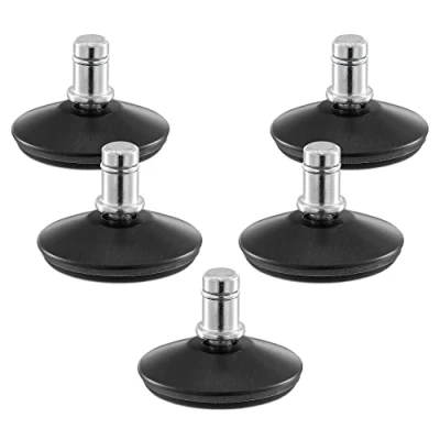 Imagen de kwmobile Patas fijas para silla de oficina Set 5x tacos sin ruedas sillas escritorio gaming con base anti arañazos Perno Ø 10 mm Negro