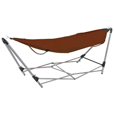 Imagen de Hamaca Con Soporte Plegable Marrón Vidaxl