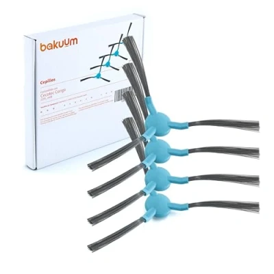 Imagen de BAKUUM Pack 4 cepillos, escobillas, para Cecotec Conga 2499 Ultra Genesis y 2299 Home Inertial. repuestos accesorios robot aspirador
